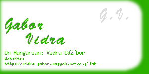 gabor vidra business card